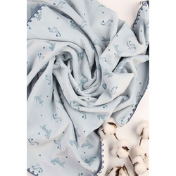BiBaby 64529 Κουβέρτα Αγκαλιάς Fleece 90x90 Γαλάζια