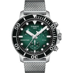 Tissot Seastar 1000 Ανδρικό Ρολόι Χρονογράφος με Ασημί Μεταλλικό Μπρασελέ T120.417.11.091.00