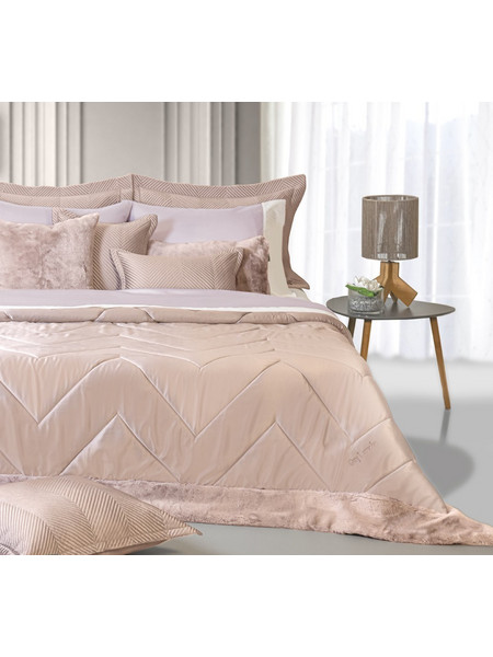 Σετ Πάπλωμα Με Γούνα Υπέρδιπλο 240x250 Guy Laroche New Chevron Amethyst