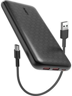 Aukey PB-N93 Power Bank 20000mAh με 2 Θύρες USB-A & Θύρα USB-C Black