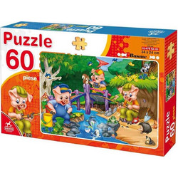 Παιδικό Puzzle Deico Τα Τρία Γουρουνάκια 60 Κομμάτια 61478BA01
