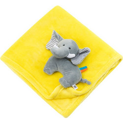 Zoocchini Elephant Buddy Κουβέρτα Αγκαλιάς με Λούτρινο Fleece 68.5x100 Κίτρινη