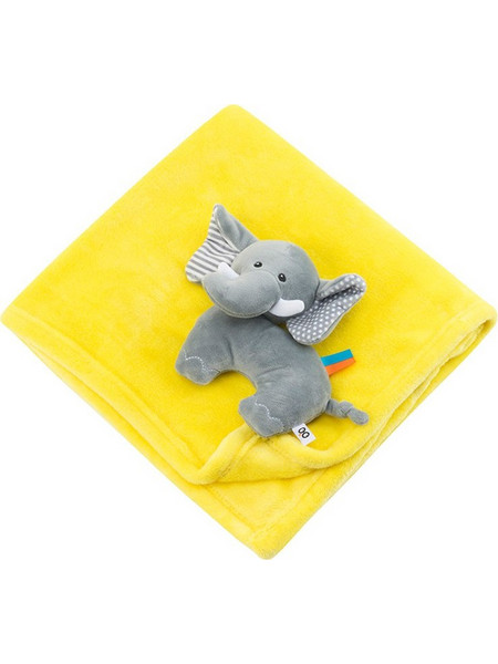 Zoocchini Elephant Buddy Κουβέρτα Αγκαλιάς με Λούτρινο Fleece 68.5x100 Κίτρινη