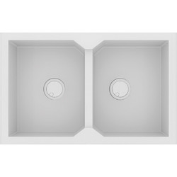Sanitec Ultra Granite 818 Υποκαθήμενος Νεροχύτης Γρανίτη Αντιστρεφόμενος Ματ Bianco 86x50cm