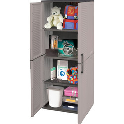 ArtPlast Easy E71/TP Δίφυλλη Πλαστική Ντουλάπα Εξωτερικού Χώρου Γκρι 68x37x163cm 610008