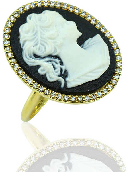 Δαχτυλίδι Cameo απο Kίτρινο Χρυσό 14 Καρατίων DX1437
