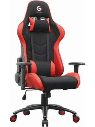 Gembird Καρέκλα Gaming Δερματίνης με Ρυθμιζόμενα Μπράτσα Μαύρη Κόκκινη GC-01-R