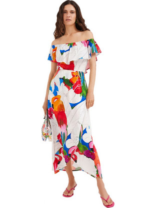 Desigual Maxi Καλοκαιρινό Καθημερινό Φόρεμα Πολύχρωμο 22SWVW47-9019