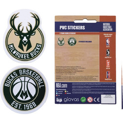 NBA PVC STICKERS 2 LOGOS TEAM 162PCS 775-21224-MILWAUKEE BUCKS Πράσινο