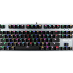 Meetion MK04 Μηχανικό Gaming Πληκτρολόγιο TenKeyLess με Custom Blue Διακόπτες RGB Silver