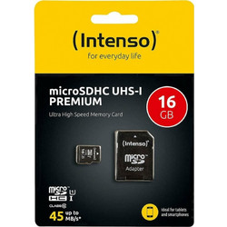Intenso Premium microSDHC 16GB Class 10 U1 UHS-I + Adapter