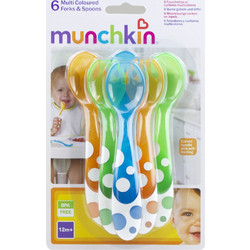 Munchkin Σετ Βρεφικό Πιρούνι & Κουτάλι 12m+ Πολύχρωμο 6τμχ