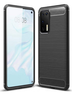 Brushed Carbon Back Cover Black (Huawei P40)