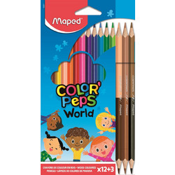 Maped Color'Peps World & Duo Ξυλομπογιές Σετ 15τμχ