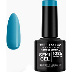 Elixir Semigel 1086 Lagoon Ημιμόνιμο Βερνίκι Νυχιών 8ml
