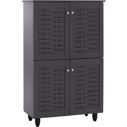 HomeMarkt Kabira Παπουτσοθήκη Ξύλινη Γκρι Μ77xΠ34xΥ123cm HM2210.10