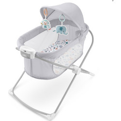 Fisher-Price Soothing Lights Λίκνο με Στρώμα Λευκό Γκρι