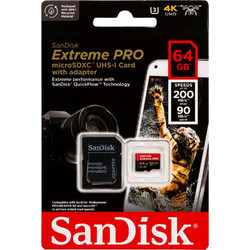 Sandisk Extreme Pro microSDXC 64GB Class 10 U3 UHS-I + Adapter