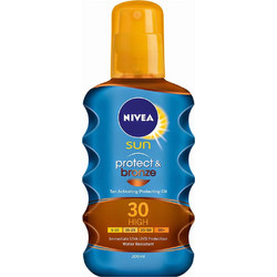 Nivea Sun Protect & Bronze Oil Αντηλιακό Λάδι Σώματος SPF30 200ml