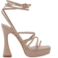 Nine West WNAILEY3 Γυναικεία Πέδιλα Δερμάτινα Ροζ με Λεπτό Ψηλό Τακούνι και Φιάπα