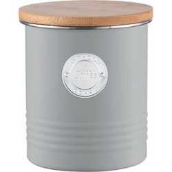 Typhoon Μεταλλικό Δοχείο Καφέ Γκρι Με Καπάκι Bamboo 1lt 1400-732