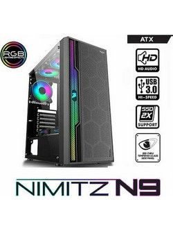 Armaggeddon Nimitz N9 Black Gaming Midi Tower Κουτί Υπολογιστή με Πλαϊνό Παράθυρο