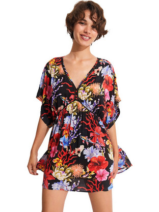 Desigual Angelina Mini Καλοκαιρινό Καθημερινό Φόρεμα Πολύχρωμο 22SWMW18-2000