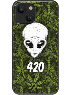 Θήκη Alien 420 iPhone 13 mini Black TPU (Μαύρη Σιλικόνη)