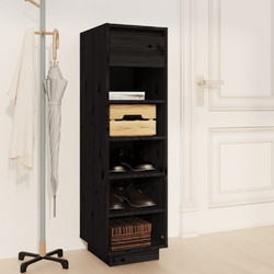 vidaXL Παπουτσοθήκη Ξύλινη Μαύρη Μ34xΠ30xΥ105cm 813559