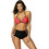 Marko Bkini Set Bikini Set Τριγωνάκι Ψηλόμεσο Μαύρο Κοραλί M-471