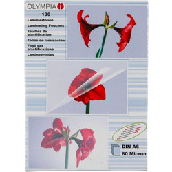 1x100 Olympia Laminating pouches DIN A6 80 micron 9168