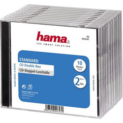 HAMA CD Box Θήκες CD Διπλές 10 τμχ για 2 Δίσκους με Διάφανη Πρόσοψη σε Μαύρο Χρώμα 10τμχ
