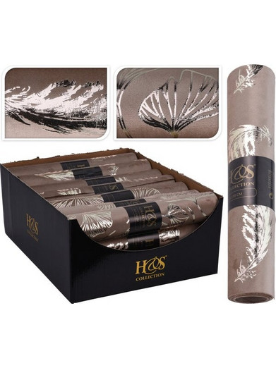 ΡΑΝΕΡ ΒΕΛΟΥΔΟ 28Χ150CM FEATHERS/LEAVES 2ΣΧΕΔΙΑ ΜΠΕΖ