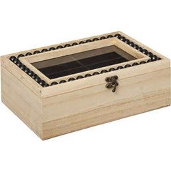 Μπιζουτιέρα Safari 07.173473 24x17x9cm Natural-Black Ξύλο