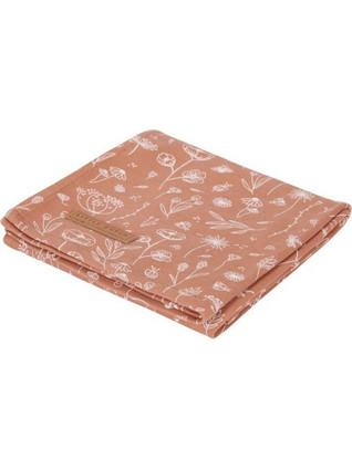 Little Dutch Wild Flowers Κουβέρτα Κούνιας Βαμβακερή 120X120 Rusted