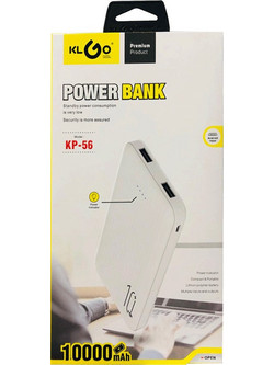 KLGO KP-56 Power Bank 10000mAh με 2 Θύρες USB-A White