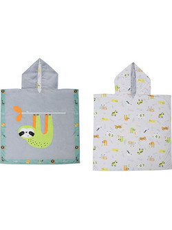 FlapJackKids Sloth/Zoo Παιδικό Πόντσο Θαλάσσης Γκρι 61x61cm