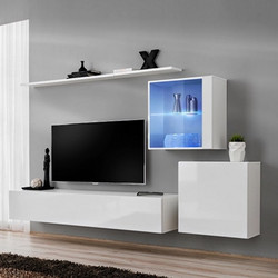 RAVENNA Devona Glass Σύνθεση Σαλονιού Λευκή 250 x 40 x 150