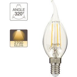 XANLITE ΛΑΜΠΤΗΡΑΣ LED FILAMENT ΤΥΠΟΥ ΦΛΟΓΑΣ Ε14 4W 2700Κ 250LM