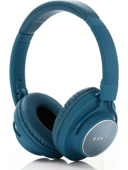 Ezra BW03 Ενσύρματα & Ασύρματα Bluetooth Ακουστικά Over Ear Μπλε
