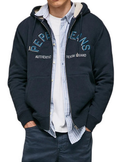 Pepe Jeans Pace Ανδρική Ζακέτα Φούτερ με Κουκούλα και Φερμουάρ Μπλε PM582245-594