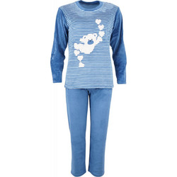 Gsecret Σετ Γυναικείες Πιτζάμες Χειμωνιάτικες Fleece Μπλε 8254-20964