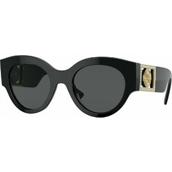 Versace VE4438B GB1/87 Γυναικεία Γυαλιά Ηλίου Στρογγυλά Κοκάλινα Μαύρα με Μαύρο Polarized Φακό
