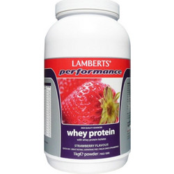 Lamberts Performance Whey Strawberry Πρωτεΐνη Ορού Γάλακτος Γράμμωσης 1kg