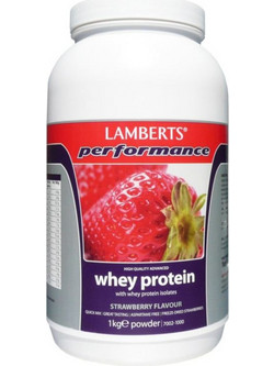 Lamberts Performance Whey Strawberry Πρωτεΐνη Ορού Γάλακτος Γράμμωσης 1kg