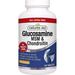 Natures Aid Glucosamine MSM & Chondroitin 135 Ταμπλέτες