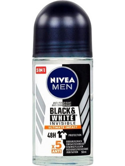 Nivea Invisible For Black & White Ultimate Impact Ανδρικό Αποσμητικό Roll On 48h 50ml