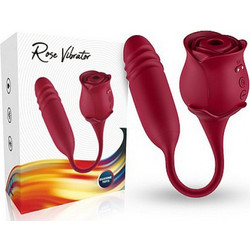 Clitoral Air suction Rose with thrusting bullet Vibrator