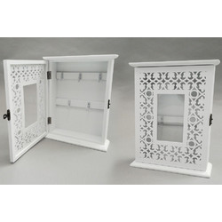Κλειδοθήκη Με 5 Θέσεις Λευκό Ξύλο 20x6x26cm