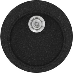 Sanitec Classic 316 Επικαθήμενος Νεροχύτης Στρογγυλός Γρανίτη Ματ Granite Black 48cm